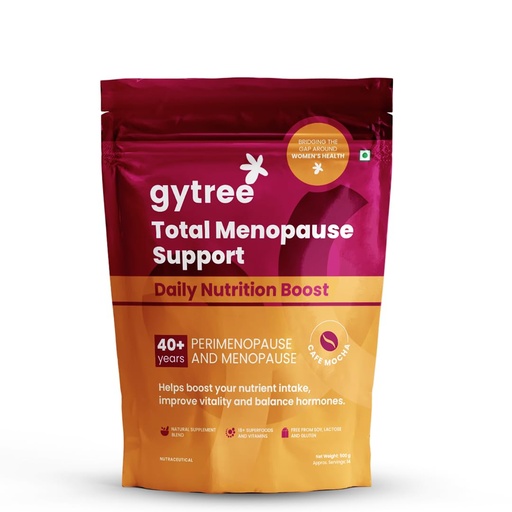 [BRSRAFIZDIFWE3AY] Gytree Menopause Protein Powder for women 40+,50+ | Vegan Dual Plant-Based Protein | 26 gram per serving of Pea & Brown Rice Protein | Helps Reduce Bloating, Cafe Mocha Flavor (500g)