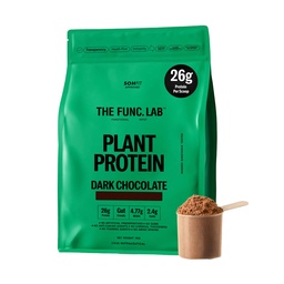 The Func. Lab Plant Protein for Men and Women – Dark Chocolate | 1 kg | 26g Protein per Scoop | Pea and Rice Blend | Vegan, Sugar‑Free | 100% Clean Label, Gut Friendly, Vegetarian
