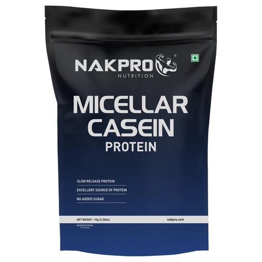 [BRSROEAKCIMQ43DZ] NAKPRO 100% Micellar Casein Protein Supplement |26.02g Protein, 11g EAAs, 5.26g BCAA-MalaiKulfi-1 Kg