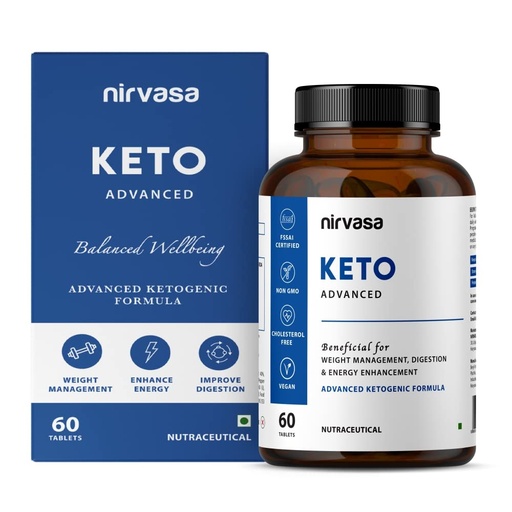 [BRSWY2QPCUCR62AU] Nirvasa KETO Advanced Tablets (60 Tabs) with Garcinia Cambogia & Green Coffee Extract | Supports Weight Loss, Fat Burning & Ketosis | Boosts Energy & Metabolism | Natural Keto Supplement – Pack of 1