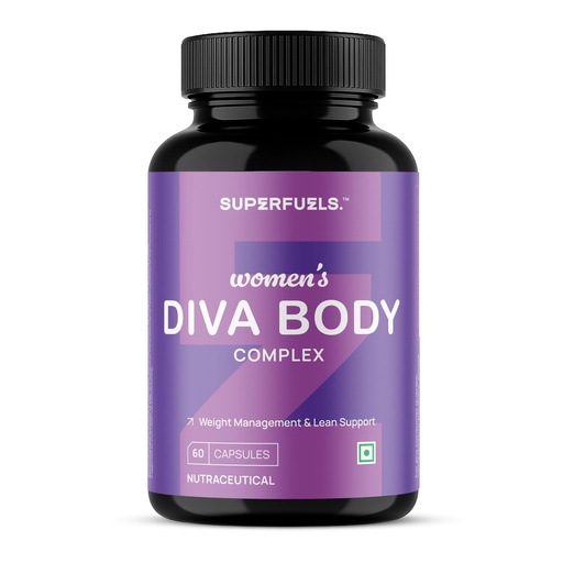 [BRSREBA5O56RY3LG] DIVA BODY Fat Burners for Women | Weight Loss Supplement | Contains extract of Green Tea, ACV Apple Cider Vinegar & Garcinia Cambogia | Weight Loss Products | 60 Capsules