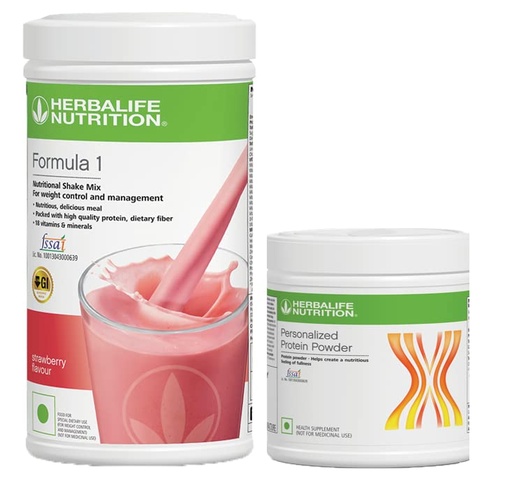[BRSRMAQDDMCQ23TD] Herbalife Weight Loss Combo Strawberry 500gm + Protein Powder 200gm Plant-Based Protein (700 g, Pack of 2)
