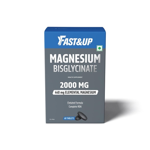 [BRSRY2Y3CEHGGE3G] Fast&Up Magnesium Bisglycinate 2000mg, 440mg Elemental - High Absorption, No Titanium Dioxide, 60 Tablets