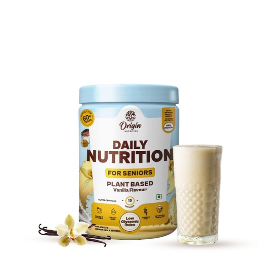 [BRSREADRAACGM3L5] Origin Nutrition Senior Elder Adult Care Plant Based Protein Powder | Diabetic Friendly | Specialty for Healthy Ageing | 20 Vitamins & Minerals | 5 Superfoods Ayurvedic Herbs | Easy to Digest | No Preservatives | Vanilla, 300g