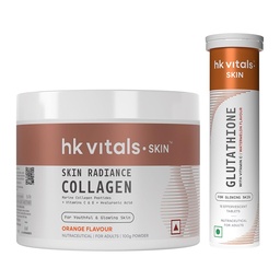 hk vitals Skin Radiance Marine Collagen, 100g + Glutathione Effervescent
