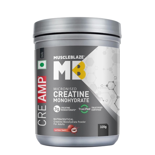 [BRSRGHQTCIJR6F3L] MuscleBlaze Micronised Creatine Monohydrate CreAMP Powder, 320g