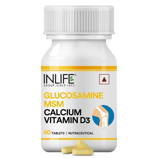 [BRSWGCYBAAPWK2Y6] INLIFE Glucosamine MSM Calcium Vitamin D3 Joint Supplement, 60 Tablets