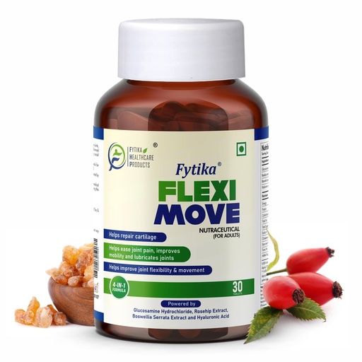[BRSREYA5AEHAMDY4] Fytika Flexi Move - 30 Tablets | Joint Support Supplement, Glucosamine, Rosehip, Boswellia Serrata, Supports Bone, Joint, Cartilage Health, For Men, Women