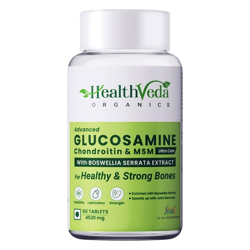 [BRSW2AIQO55BEHLA] Health Veda Organics Plant Based Glucosamine Chondroitin & MSM I 60 Capsules I Supports Healthy Joint, Bones & Cartilage