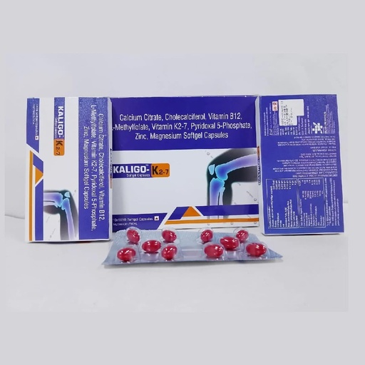 [BRSRGCQZA5YQYE3U] Kaligo-K27 Tablet Improve Joint Flexibility & Reduces Stiffness Increase Bone Strength Treat Lack of Calcium Vitamin k2-7 With Essential Nutrients For Men & Women Pack of 1 10 Softgel Capsule