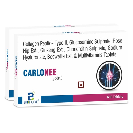 [BRSRGBTQPINQKHTV] Carlonee Joint Tablets | Collagen Peptide, Glucosamine, Chondroitin, Hyaluronate | Knee, Neck, Back & Full Body Joint Pain Relief | Pack of 2