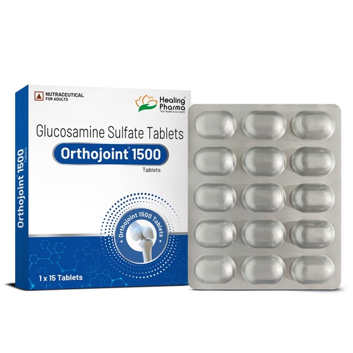 [BRSRGZQNPMCRE3LH] Healing Pharma - Orthojoint 1500 Glucosamine Sulfate Tablets – Intensive Support for Joint Mobility & Cartilage Health – 1 x 15 Tablets – Helps Reduce Stiffness & Discomfort