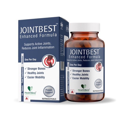 [BRSREGDROYDQIHYU] HealthBest Joint Support Tablets for Men and Women, 30 Count – Supplement with Glucosamine, Chondroitin, OptiMSM, Vitamin C, D3, Zinc and Folic Acid – Supports Mobility and Flexibility