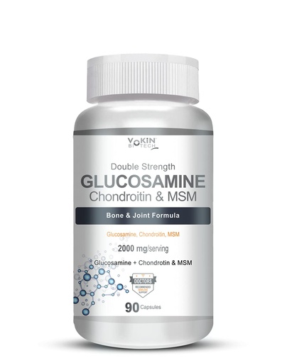 [BRSWG2QEAEDQYCYU] Vokin Biotech Glucosamine 1000mg, MSM 500mg & Chondroitin 500mg Support Joint Pain & Joint Strength 90 Capsules (Glucosamine)