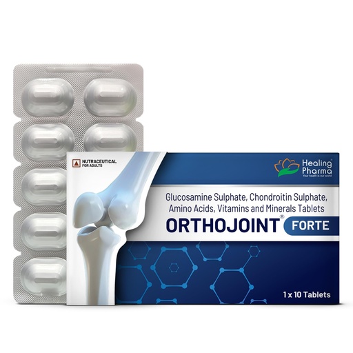 [BRSRGEIDDN5BYHTH] Healing Pharma - Orthojoint Forte Tablets – Advanced Joint Health Supplement with Glucosamine Sulphate, Chondroitin Sulphate & Vitamins – Supports Flexibility, Mobility & Cartilage Repair - 1 x 10 Tabs