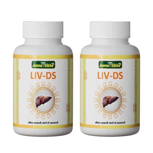 [BRSRGYL2OZ7WG2DK] Jeena Sikho LIV-DS | Ayurvedic Supplement For Liver Care | Naturally Blended With Bhumiamla, Kasani, And Himsra | Herbal Remedy For Good Health, 60 Capsules, Pack of 2