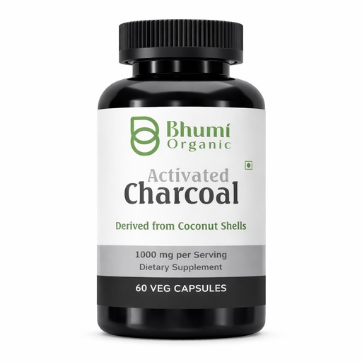 [BRSREYD3BMBGE2TA] Activated Charcoal 500 mg Capsules, 60 Count