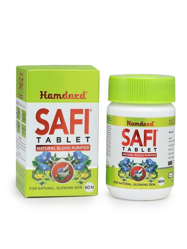 [BRSRABI2A55BYF3A] Hamdard Safi Tablet for Healthy & Glowing Skin | Pack of 1 | Natural Blood Purifier | Anti-Bacterial & Detoxifier - 60 Tablets