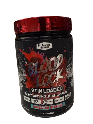 [BRSREZACA4NRSGTU] Blood Lock Stim Loaded Electrifying Pre-Workout,60 Servings (315G, Rockstar Reserve)