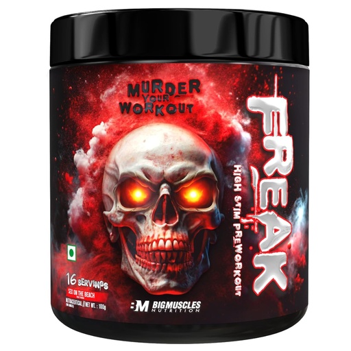 [BRSWYAD7C57RO3T6] Bigmuscles Nutrition Freak Pre-Workout [100g, Sex on the Beach] | Increased Energy, Strength, Mental Focus & Powerfull Pumps | 17 Servings