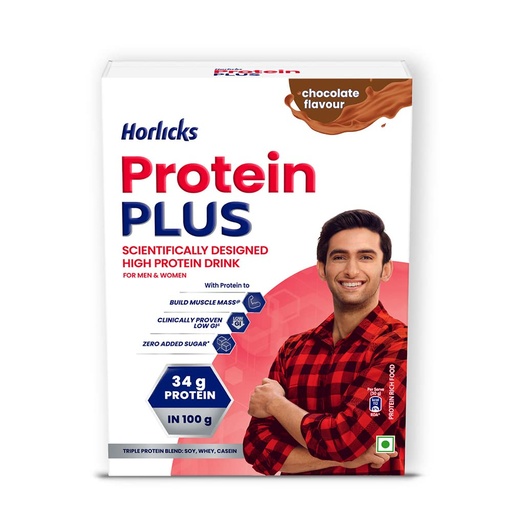 [BRSWG2QDA4CQKAD2] Horlicks Protein Plus Chocolate, 400 g, BIB - Whey, Soy & Casein Powder Blend, For Muscle Mass & Strength, Veg