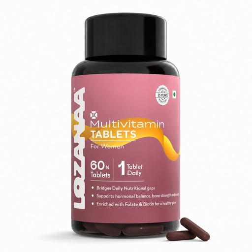[BRSRYEALO4NWCD33] Women's Multivitamin Tablets for Energy, Skin, Bone & Hormonal Balance – with Iron, Vitamin C, B12, Astaxanthin & Chromium | 60 Tablets, 2-Month Supply