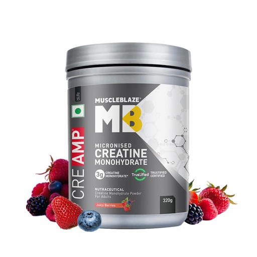 [BRSRACD7CUGRYAD7] MuscleBlaze Micronised Creatine Monohydrate CreAMP Powder, 320g