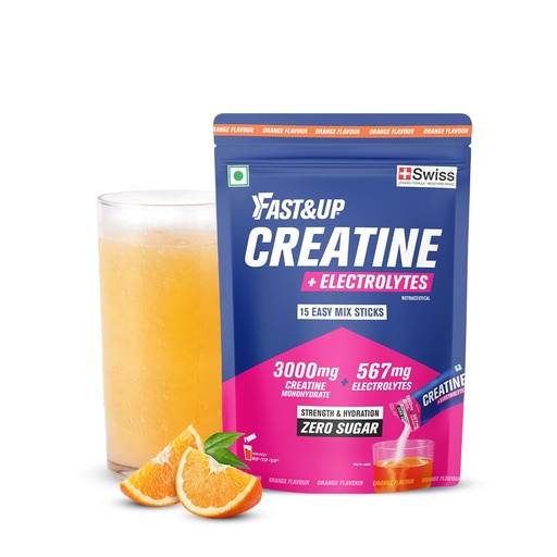 [BRSRGBL7CEPRG3AY] Fast&Up Creatine with Electrolytes | Strength + Hydration Formula | Improve Performance & Recovery | Clean & Fast Absorption | 15 Servings