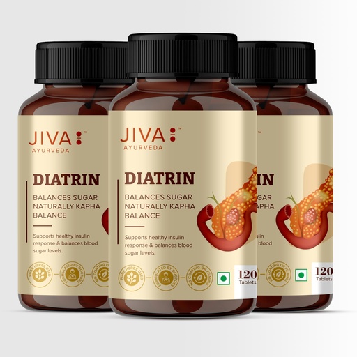 [BRSWGFIFOEJQGDYY] Jiva Diatrin Tablets 500mg | 100% Ayurvedic Formulation | Manages Blood Sugar Levels, Improves Metabolism & Strengthens the Pancreas | Balances Tri-Dosha- 120 Tablets (Pack of 3)