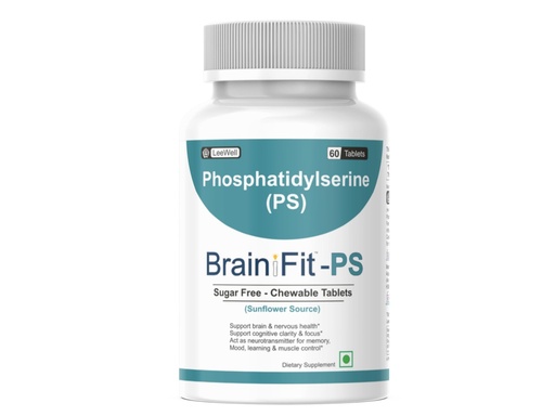 [BRSREBA2AQBGKE3U] PS by LeeWell Chewable Phosphatidylserine 100mg Supplement | Cognitive Function, Brain Health Support - 60 Sugar-free tablets