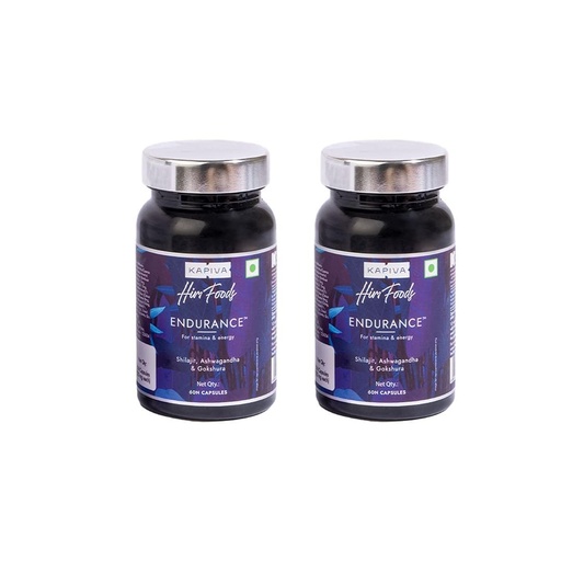 [BRSRMGQEDN7BYGQ6] Kapiva Endurance Capsules - Research-backed blend of 14 Herbs & 7 Bhasmas like Ashwagandha, Shilajit & Gokshura to unlock peak performance - Pack of 2