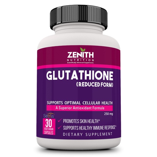 [BRSWYFAOOYFRY3I3] Zenith Nutrition Glutathione (Reduced Form) 250 mg - 30 Veg Capsules
