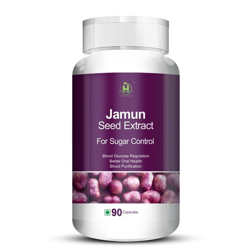 [BRSRMCAHPIJW2HT3] Healthy Nutrition - Just for the Health of it Jamun Seed Extract, Supports Blood Glucose Level, Blood Circulation for Men & Women, Veg - 90 Capsules, Pack of 1