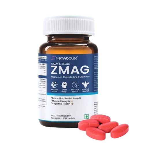 [BRSRGFI3OJYWMA3J] Magnesium Glycinate ZMA Magnesium Supplement with Zinc and Vitamin B6, High Absorption Sleep & Muscle Recovery Supplements for Nighttime Routine and Active Lifestyle Support | 60 tablets