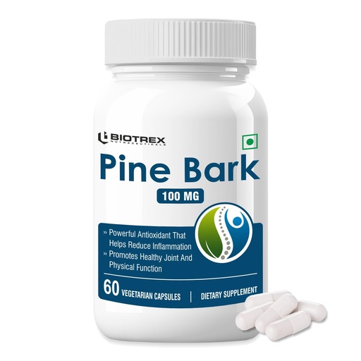[BRSWGZYOBMHQKYLF] Biotrex Pine Bark 100mg A Powerfull Antioxidant Supplement - 60 Capsules