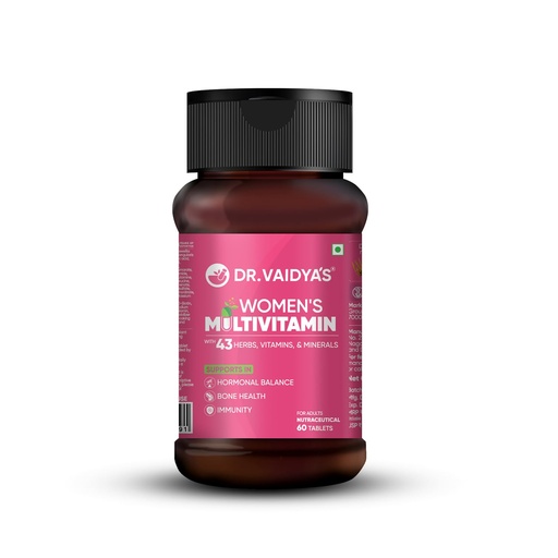 [BRSREBTRBEHQ4FAV] Dr. Vaidya’s Multivitamin for Women | Natural Multivitamin Enriched with Ayurvedic Herbs like Shatavari | Goodness of Calcium and Vitamin D3 tablets, Magnesium supplement, Vitamin B12 supplements & Herbal Extracts | (60 tablets) Pack of 1