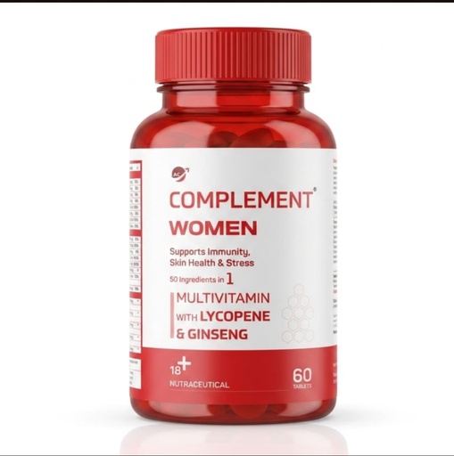[BRSRYYY6AANGC3Q3] Complement Women Multivitamin Tablets with Lycopene & Ginseng | Supports Immunity, Skin Health & Stress | 60 Tablets | Nutraceutical for Women 18+