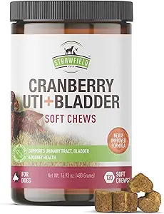 [BRSWG2Y5AAMBQALB] Cranberry UTI Treatment for Dogs – Soft Chews for Urinary Tract Health, Bladder Support & Lawn Protection – Natural Vet-Formulated Cranberry Supplements – USA Made – Peanut Butter Flavor