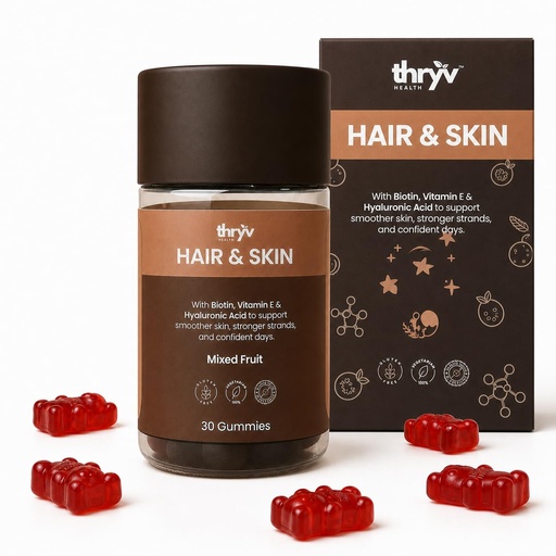 [BRSREAQEA4MGCYI3] Hair & Skin Gummies with Biotin, Mixed Fruit, 30 Gummies