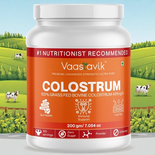 [BRSREFIQA55RSAAV] Vaastavik Bovine Colostrum Powder 43% IgG 200 gm