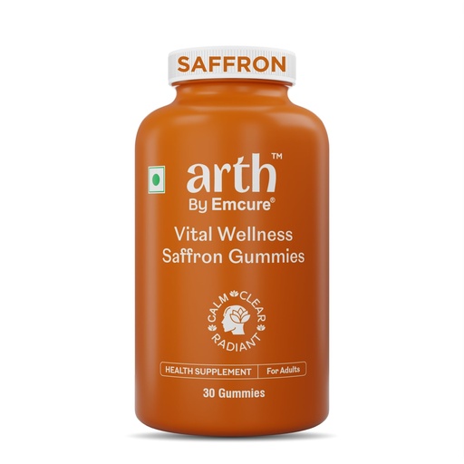 [BRSREGTQBMBREA3J] Arth Premium Kesar Saffron Beauty Gummies | Skin Glow, Radiance & Mood Support | Beauty & Wellness Supplement | 30 Veg Gummies