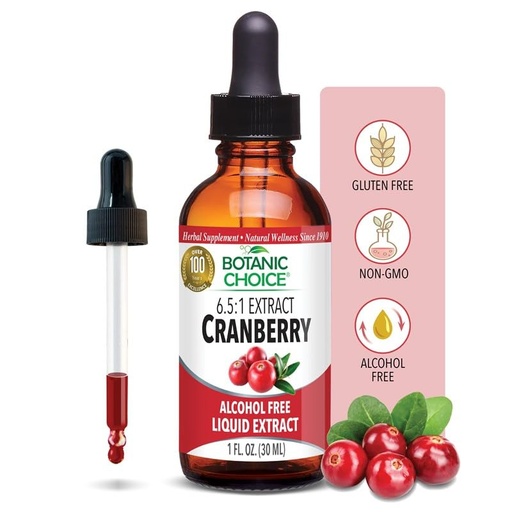 [BRSWI2YTPMNBEDTE] Botanic Choice Alcohol Free Liquid Extract Herbal Supplements, Cranberry, 1 Ounce