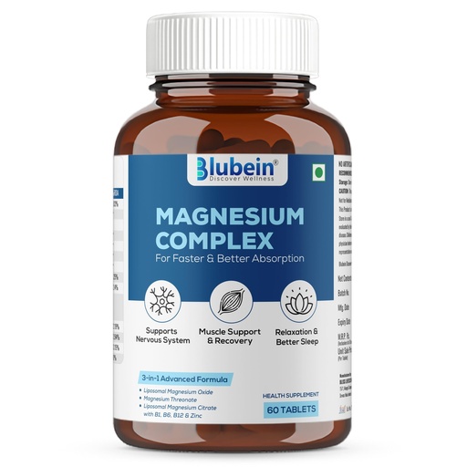 [BRSRG2TYDMMGE234] Blubein Liposomal Magnesium Complex Tablets with B Vitamins, 60 Tablets