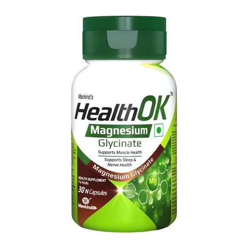 [BRSRYZAOBMHAGAY3] Mankind's Health OK Magnesium Glycinate Supplements | Supports Muscle & Nerve Health | High Absorption | 30 Tablets