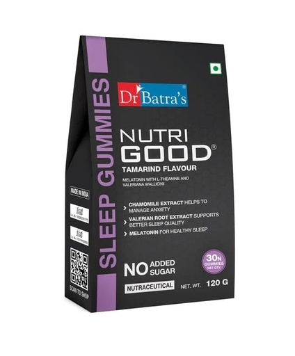 [BRSRECT4OAFWOHLH] Dr Batra's Nutrigood Melatonin Sleep Gummies | Melatonin, L-Theanine & Chamomile for Restful Sleep | Helps Relax Mind, Reduce Stress & Wake Up Fresh | Sleep Support Supplement | 30 Gummies