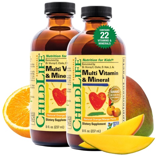 [BRSWIBQPDMNRM2T2] CHILDLIFE ESSENTIALS Kids Multivitamin & Mineral - Vitamins for Kids, Liquid Multivitamin Supplement for Toddler & Baby Wellness - Natural Orange & Mango Flavor, 8 Fl Oz (Pack of 2)