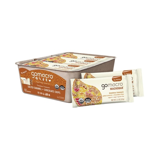 [BRSW22QBOQMAMA32] Gomacro, Bar Macrobar Salted Caramel Chocolate Cadd Organic 12 Count , 2.3 Ounce