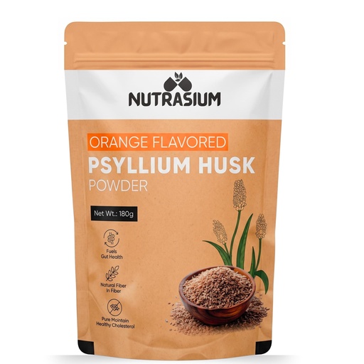 [BRSRYZDYBVYB6E37] Nutrasium Psyllium Husk Powder, 180 gram, Orange Flavour