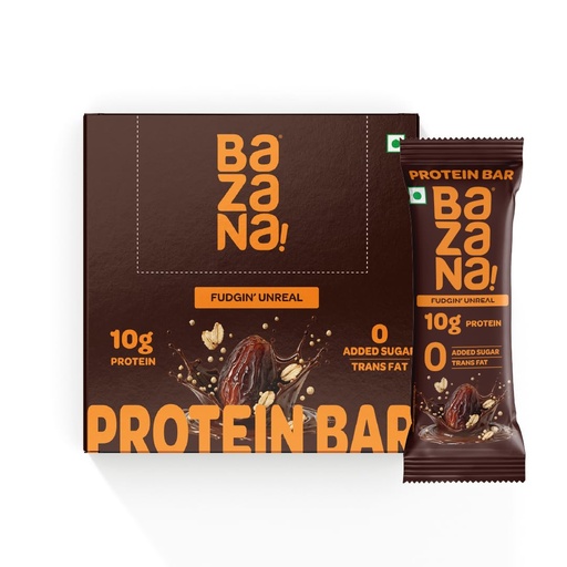 [BRSRYYL7CR7GGCQ6] Bazana 10g Protein Bar | Pack of 12 | Fudgin’ Unreal | No Added Sugar | High Protein Healthy Snack | Whey & Nuts Blend | Gym & Workout Recovery | Gluten Free | Healthy Snacks
