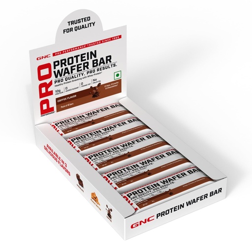 [BRSREFIYOYMROD3U] GNC Protein Wafer Bar l Pack of 10 | Healthy & Tasty Bites l 10g Pure Whey Protein Snack l High Protein Wafer Bars l Coffee l 0 Trans Fat l 0 Sugar l No Palm Oil